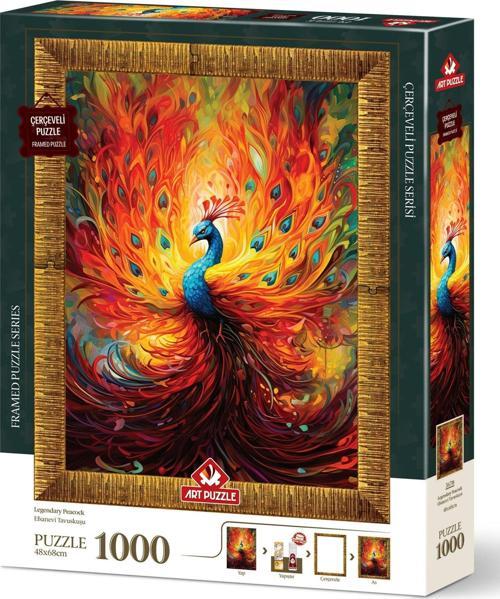 Efsanevi Tavuskuşu 1000 Parça Çerçeveli Puzzle