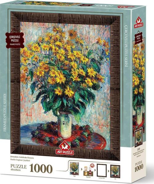 Kudüs Enginar Çiçekleri, Claude Monet 1000 Parça Çerçeveli Puzzle