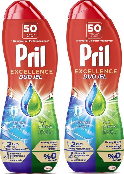 Excellence Duo Jel Bulaşık Makinesi Deterjanı 900Ml (50 Yıkama) Yağ Çözücü 2 Adet