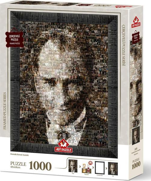 Mustafa Kemal Atatürk (Kolaj Puzzle) 1000 Parça Çerçeveli Puzzle