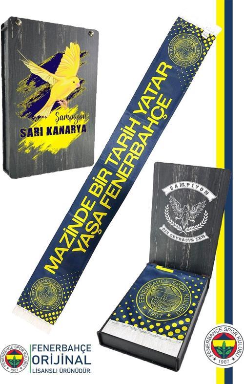 Orijinal Lisanslı Mazinde Bir Tarih Yatar Fenerbahçe Şal Atkı Kanarya Baskılı Kutulu