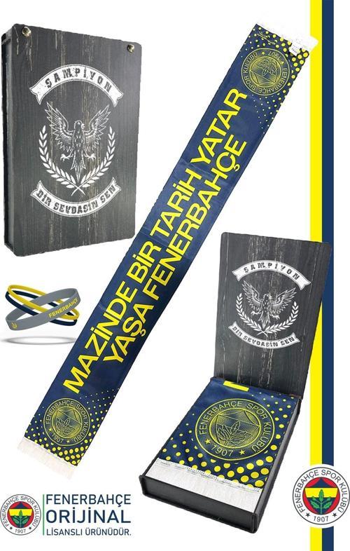 Orijinal Lisanslı Mazinde Bir Tarih Yatar Fenerbahçe Şal Atkı ve Bileklik Set Kutulu