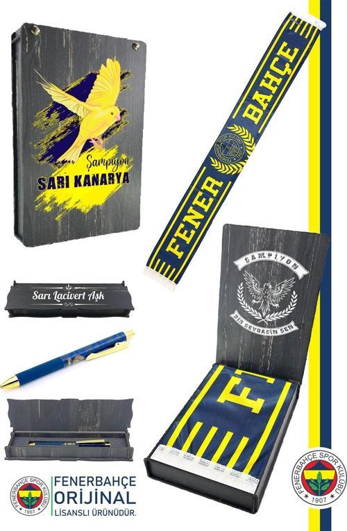 Orijinal Lisanslı Since 1907 Fenerbahçe Şal Atkı ve Hybrt Tükenmez Kalem Set Kutulu