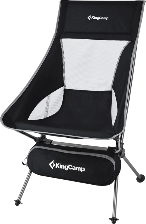 KingCamp Canna High Back Ultralight Katlanır Kamp Sandalyesi Black