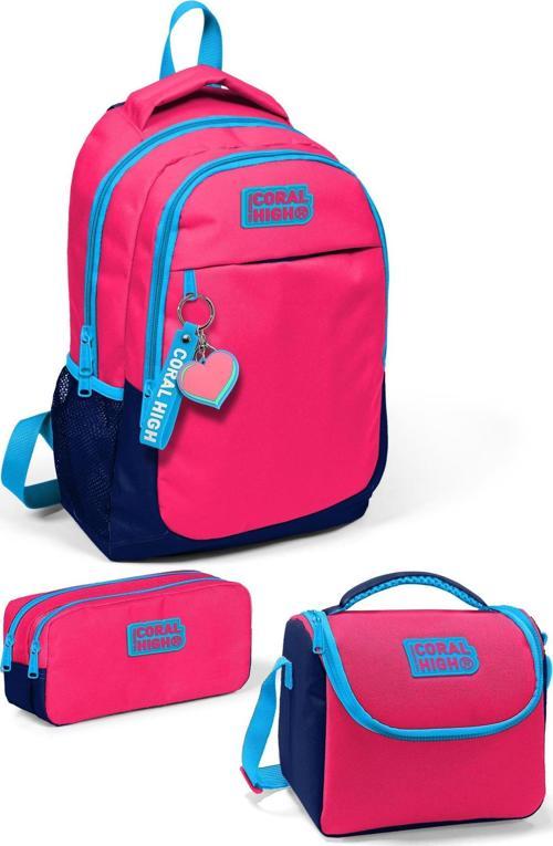 Kids Neon Mercan Lacivert 3’lü Okul Çanta Seti SET0114392