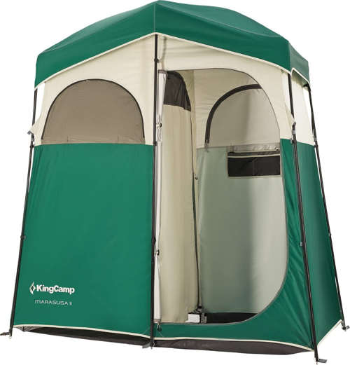 KingCamp Marasusa II Double Çiftli Duş ve Tuvalet Çadırı Green