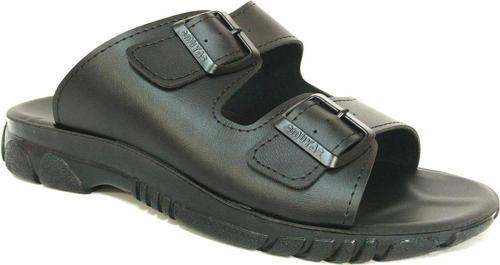 Siyah Çift Tokalı Anatomik Comfort Terlik