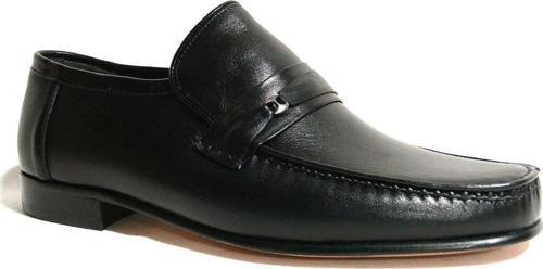 Siyah Bağcıksız Hakiki Deri Rok Kösele Erkek Ayakkabı