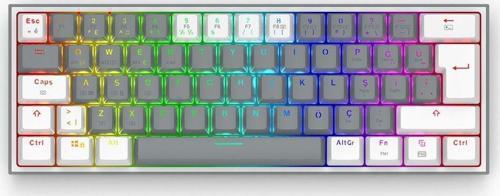 K616 Fizz PRO RGB Red Switch 2.4GHz Kablosuz Türkçe Mekanik Oyuncu Klavyesi Gri, Beyaz