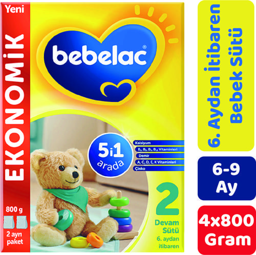 2 Devam Sütü 800 gr 4'lü Paket