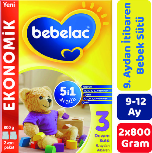 3 Devam Sütü 800 gr 2'li Paket