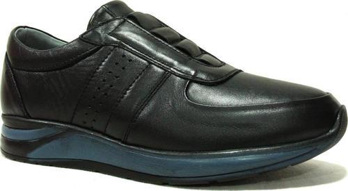 Siyah Hakiki Deri Bağcıksız Anatomik Comfort Erkek Ayakkabı