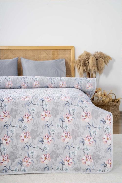 Violet Çift Kişilik Pamuklu Kapitone Pike & Yatak Örtüsü