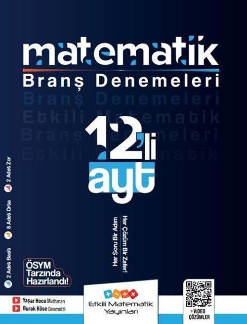 Etkili Matematik Yayınları AYT Matematik 12 li Branş Denemeleri