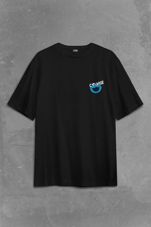 CooKie Kurabiye Canavarı Susam Sokağı Sırt Ön Baskılı Oversize Tişört Unisex T-Shirt OVR12S2058