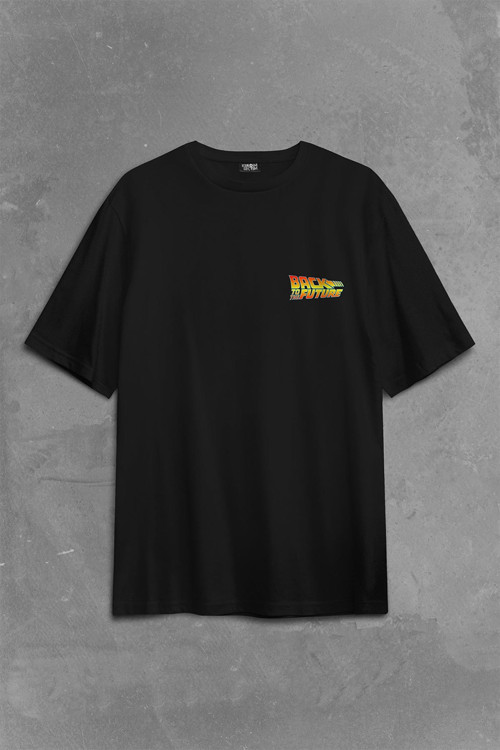 Back To The Future Geleceğe Dönüş Sırt Ön Baskılı Oversize Tişört Unisex T-Shirt