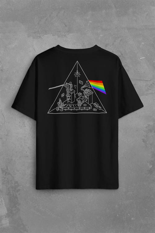 Pink Floyd Carnegıe Hall Dark Side Of The Moon Sırt Ön Baskılı Oversize Tişört Unisex T-Shirt