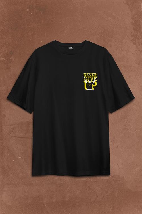 John Cena You Me Never Give Up Cenation Asla Pes Etme Sırt Ön Baskılı Oversize Tişört Unisex T-Shirt OVR12S1387