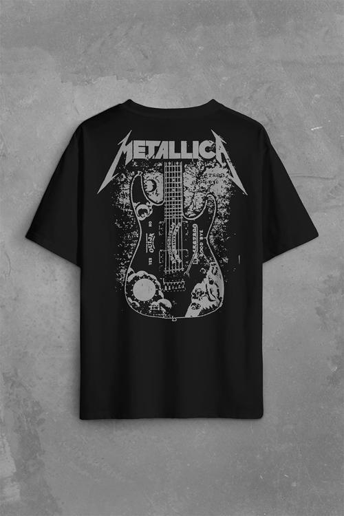 Metallica Kirk Ouija Board Guitar Rock Gitar Sırt Ön Baskılı Oversize Tişört Unisex T-Shirt OVR12S1496