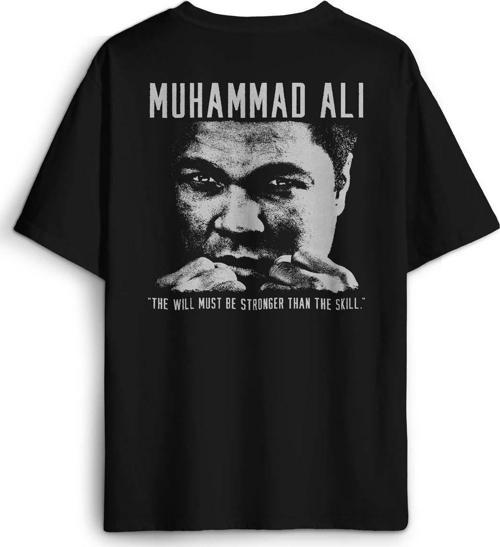 Muhammed Ali Box Boks Boxing Spor Gym Sırt Ön Baskılı Oversize Tişört Unisex T-Shirt