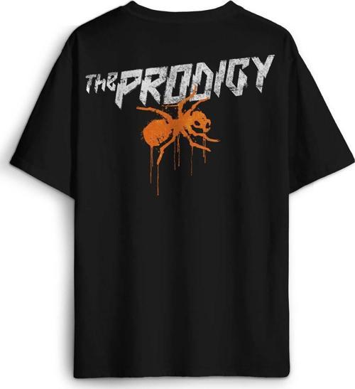 The Prodigy Electronic Dance Music Flint Müzik Karınca Logo Sırt Baskılı Oversize Tişört Unisex T-Shirt
