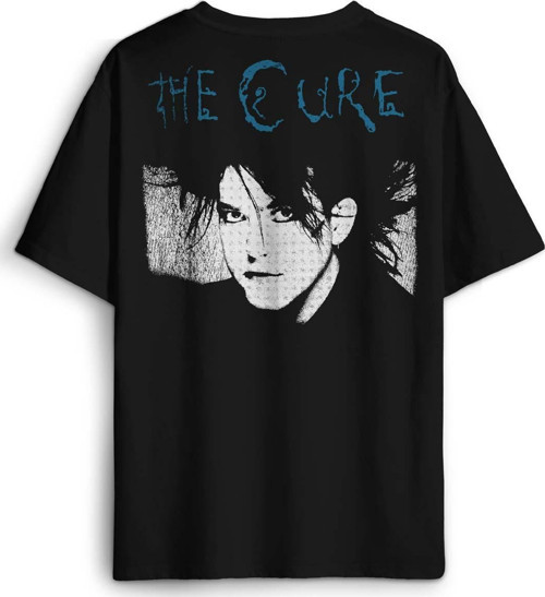 The Cure Robert Smith Vintage Retro Rock Music Müzik Baskılı Oversize T-shirt Siyah Unisex Tişört
