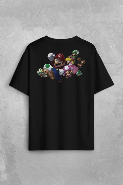 Super Mario Party Star Rush Sırt Ön Baskılı Oversize Tişört Unisex T-Shirt