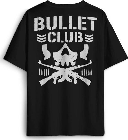 Oversize T-shirt Bullet Club Gym Fight Wwe Güreş Spor Baskılı Siyah Unisex Tişört