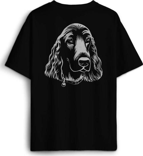 Spanyel Köpeği Spaniel Dog Sırt Ön Baskılı Oversize Tişört Unisex T-Shirt