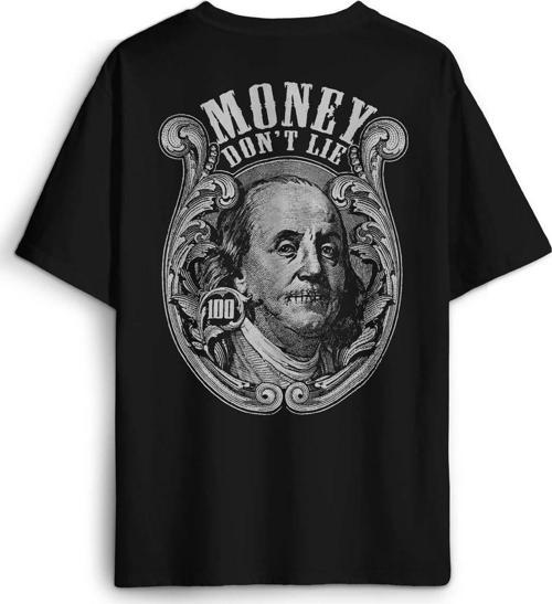 Money Dont Lie Dollars USD Money Sırt Ön Baskılı Oversize Tişört Unisex T-Shirt
