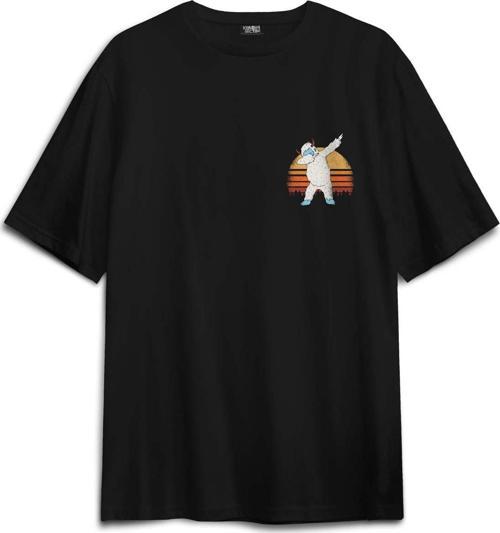 Yeti Dans Dabbing Kocaayak Funny Dance Sırt Ön Baskılı Oversize Tişört Unisex T-Shirt