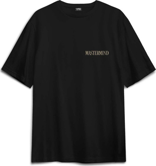 Unisex Pamuk Siyah Mastermind Taylor Swift Midnights Şarkı 1989 Sırt Ön Baskılı Oversize Tişört