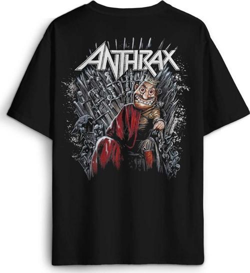 Anthrax Thrash Metal Big Four Guitar Gitar Music Baskılı Oversize T-shirt Siyah Unisex Tişört