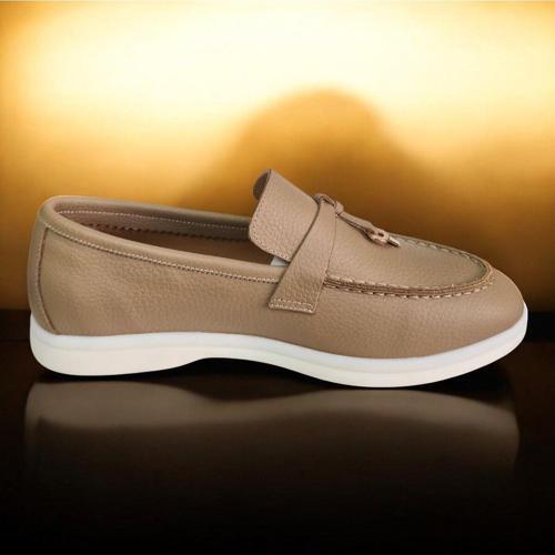 Hakiki Deri Maskülen Kadın Loafer Taba 41
