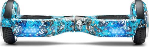 Elektrikli Kaykay Hoverboard 6.5 Inch Mavi Kurukafa Grafity Desenli Akıllı - Çanta Hediyeli