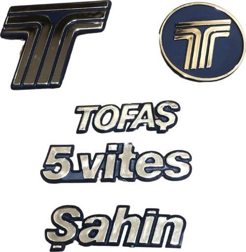 Fiat Tofaş Şahin Yazı 5 Vites Mavi Tofaş Ön Arka Panjur Arma Takım
