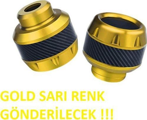 Motosiklet ,Scooter Ön Teker Koruma Takozu Karbon Detaylı (Gold Renk) 16 Mm Millere Uygun-