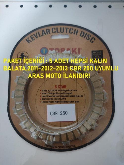 Honda Cbr 250 Debriyaj Balata Seti Oem Kalite Tailand Malı 5 Adet Kalın Balatalı 2011-2013