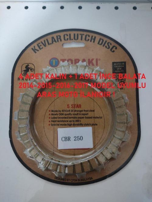 Honda Cbr 250-Crf 250L- Cb250 Debriyaj Balata Seti Oem Tailand Malı 4 Kalın+1 İnce 2014-2017