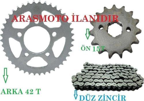 Mondial Drift L 125 Zincir Dişli Seti (Oringsiz Düz Zincir) Arka 42 Dişli - Ön 15 Dişli