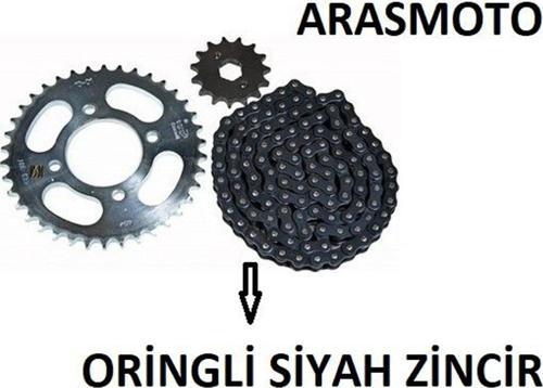Bajaj Discover 150 F- 150 S Oringli Zincir Dişli Seti Kaliteli (Siyah Zincir)