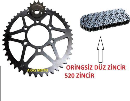 Hyosung Gv 250 Zincir Dişli Seti A Kalite Oringsiz Düz Zincir 2004-2015 -