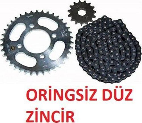Bajaj Discover 125 St Zincir Dişli Seti Kaliteli (Oringsiz Düz Siyah Zincir)