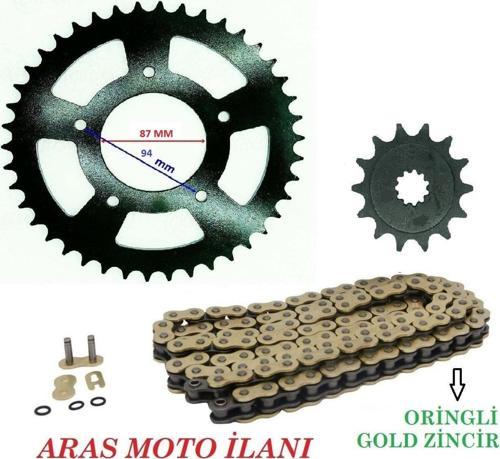 Suzuki Gw 250 ,İnazuma 250 Oringli Zincir Dişli Seti (520-120 Bakla Gold Zincir)-