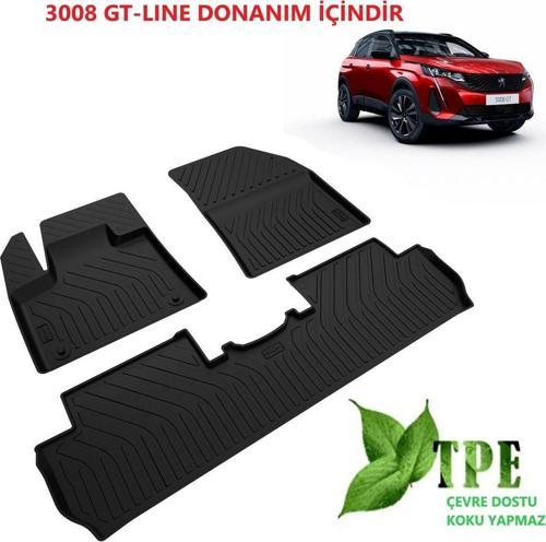 Peugeot 3008 Gt Line Havuzlu Paspas Siyah 2016 2017 2018 2019 2020 2021 2022 2023 2024