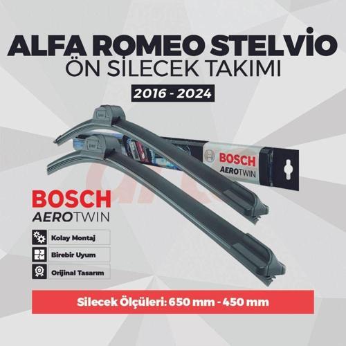 Alfa Romeo Stelvio 2016-2024 Aerotwin Ön Silecek Takımı