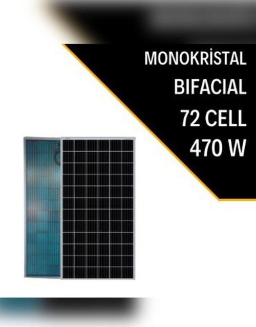 470W Bıfacıal Monokristal Güneş Paneli