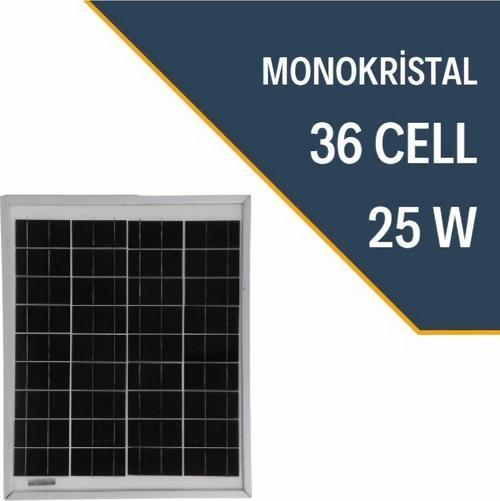 25W Monokristal Güneş Paneli