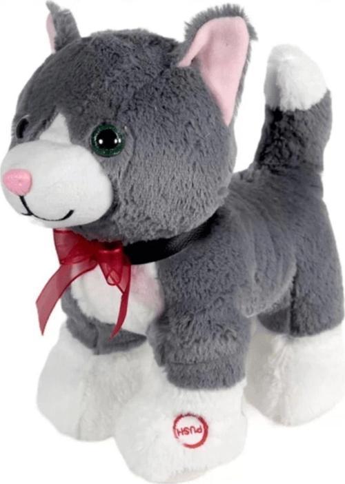 Peluş Sesli Miyavlayan Şanslı Kedi - 35Cm