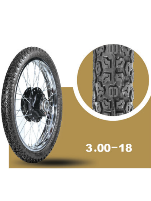 Yasa Tryp Arka/Toprak Motosiklet Lastiği 3.00-18Tt(İç Lastikle Kullanıma Uygundur)6Pr